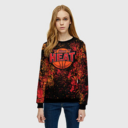 Свитшот женский Майами Хит - цветовой хаос, цвет: 3D-черный — фото 2