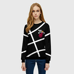 Свитшот женский Майами Хит - баскетбольный линии, цвет: 3D-черный — фото 2