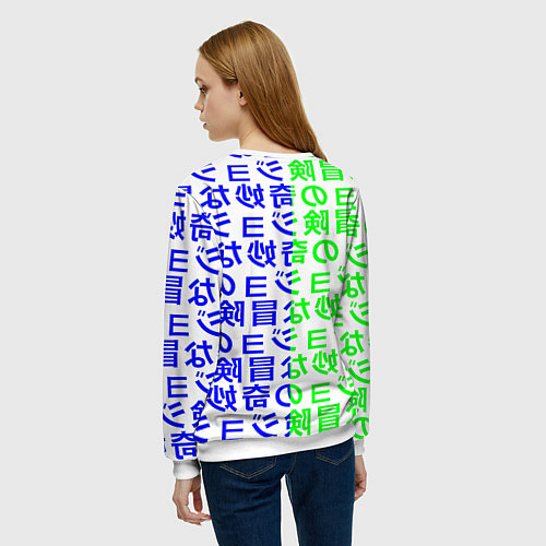 Женский свитшот Pokemon japan pattern / 3D-Белый – фото 4