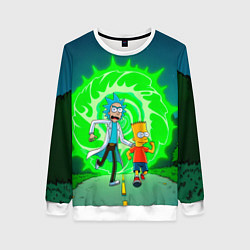 Свитшот женский Рик и Барт Симпсон, цвет: 3D-белый