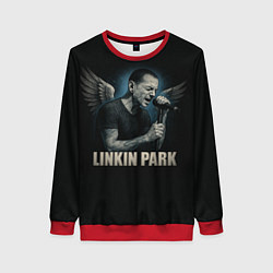 Свитшот женский Chester Bennington - Angel, цвет: 3D-красный