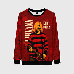 Свитшот женский Нирвана, гранж из 90-х, цвет: 3D-черный