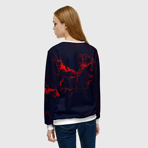 Женский свитшот Lightning red glow / 3D-Белый – фото 4
