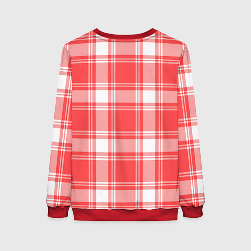 Женский свитшот Checked red white / 3D-Красный – фото 2