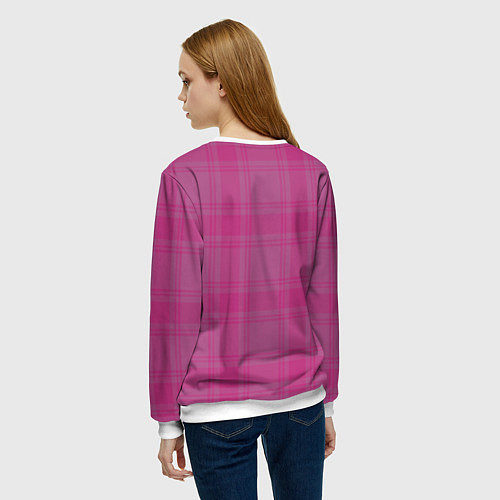 Женский свитшот Checkered pink / 3D-Белый – фото 4