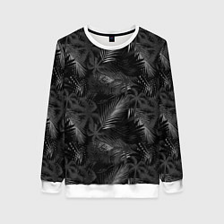 Свитшот женский Palm black and white, цвет: 3D-белый