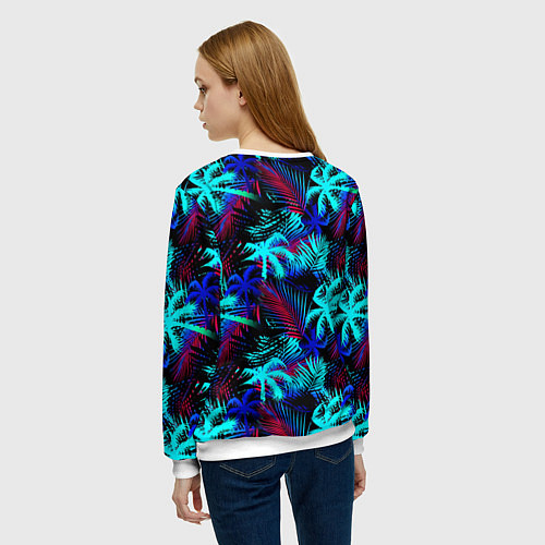 Женский свитшот Palm blue light blue / 3D-Белый – фото 4