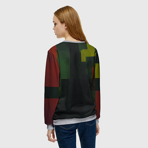 Женский свитшот Ретрофутуризм девушка в скафандре / 3D-Меланж – фото 4