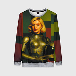 Женский свитшот Ретрофутуризм девушка в скафандре