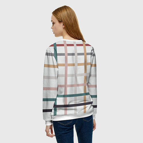 Женский свитшот Плетенка пастельная / 3D-Белый – фото 4