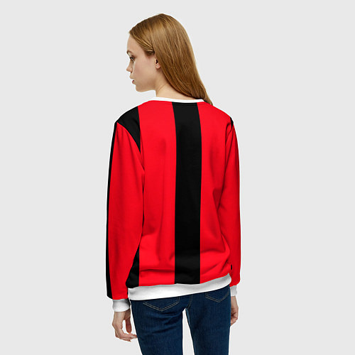 Женский свитшот Color black red line / 3D-Белый – фото 4
