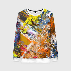 Свитшот женский Живая Абстракция: Поток Цветов и Форм в Постоянном, цвет: 3D-белый