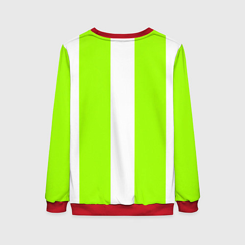 Женский свитшот Color light green white stripes / 3D-Красный – фото 2