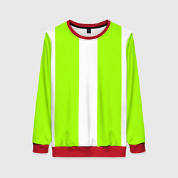 Женский свитшот Color light green white stripes