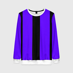 Свитшот женский Color purple black stripes, цвет: 3D-белый