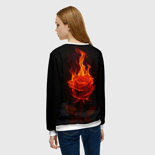 Женский свитшот Flaming rose / 3D-Белый – фото 4