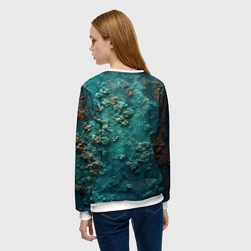 Женский свитшот Штурвал ВМФ на морском дне / 3D-Белый – фото 4