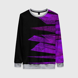 Свитшот женский Color purple black stripes, цвет: 3D-меланж