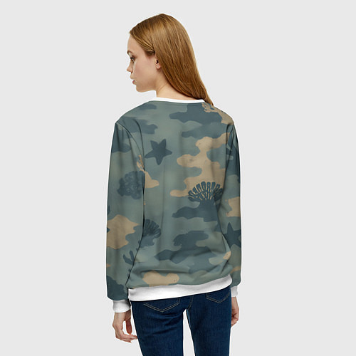 Женский свитшот ВМФ пехотинец волк / 3D-Белый – фото 4