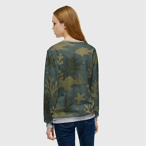 Женский свитшот ВМФ волк пехотинец / 3D-Меланж – фото 4