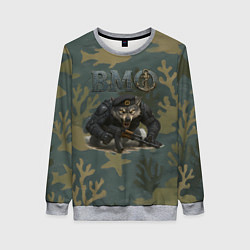 Свитшот женский ВМФ волк пехотинец, цвет: 3D-меланж