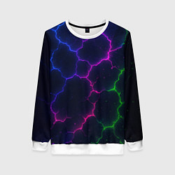 Свитшот женский Неоновый разлом, цвет: 3D-белый