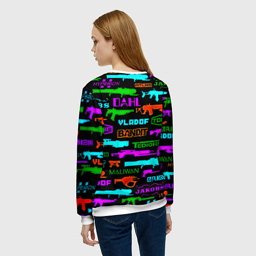 Женский свитшот Doom шутер паттерн / 3D-Белый – фото 4