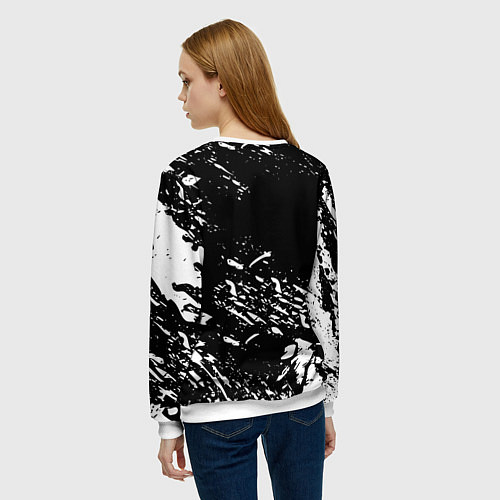 Женский свитшот Doom белые краски штрихи / 3D-Белый – фото 4