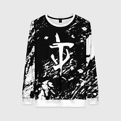 Свитшот женский Doom белые краски штрихи, цвет: 3D-белый