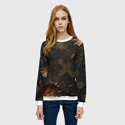 Свитшот женский Камуфляж со следами от пуль, цвет: 3D-белый — фото 2