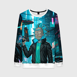 Свитшот женский Рик-киберпанк, цвет: 3D-белый