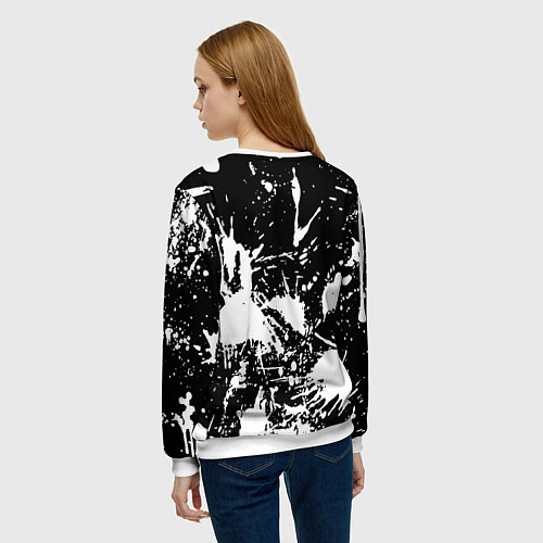 Женский свитшот Doom белые краски / 3D-Белый – фото 4