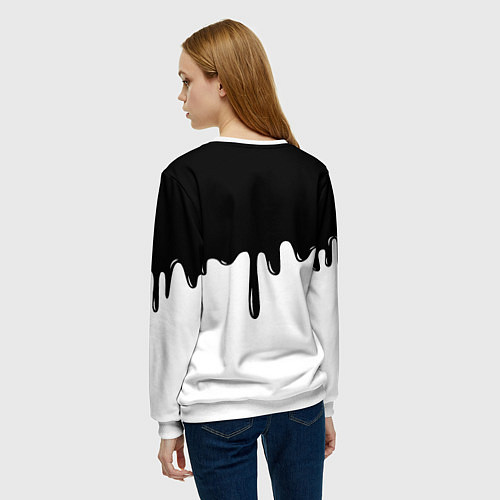 Женский свитшот Doom logo жидкие краски / 3D-Белый – фото 4