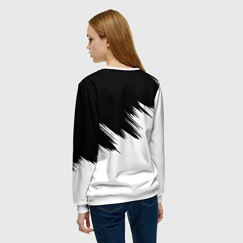 Женский свитшот Doom краски черно белый / 3D-Белый – фото 4