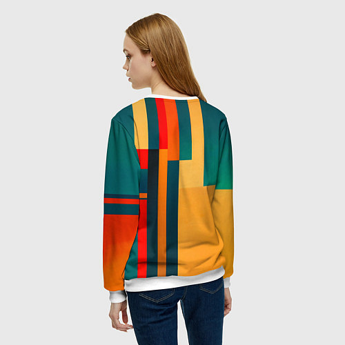 Женский свитшот Спорткар ретрофутуризм поп-арт 1970-е / 3D-Белый – фото 4