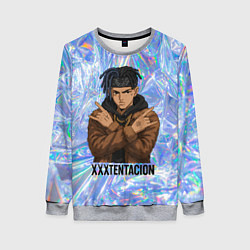 Свитшот женский XXXTentacion - скрещенные руки, цвет: 3D-меланж