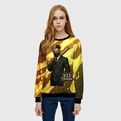 Свитшот женский XXXTentacion в пиджаке с битой, цвет: 3D-черный — фото 2