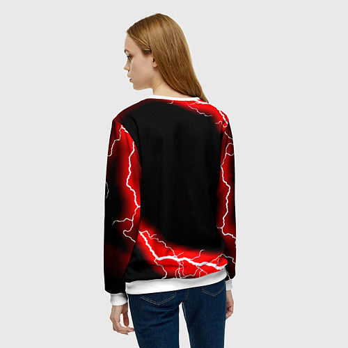 Женский свитшот Doom красный шторм / 3D-Белый – фото 4