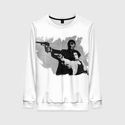Свитшот женский Леон рисунок, цвет: 3D-белый
