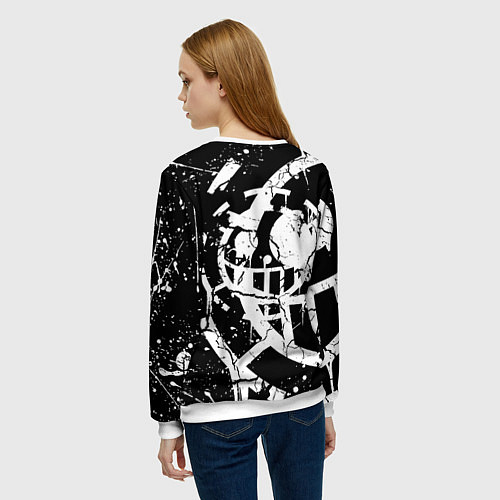 Женский свитшот Doom smile game / 3D-Белый – фото 4