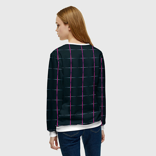 Женский свитшот Color black stripes / 3D-Белый – фото 4