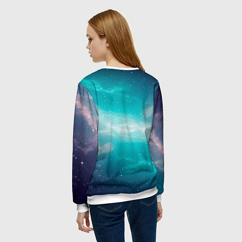 Женский свитшот Галактическое сияние небес / 3D-Белый – фото 4