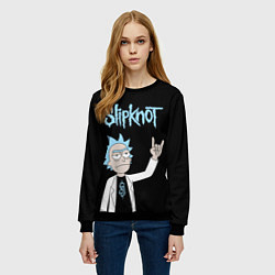 Свитшот женский Slipknot и Рик Санчес из Рик и Морти, цвет: 3D-черный — фото 2