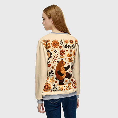 Женский свитшот Мишка пляшет / 3D-Меланж – фото 4