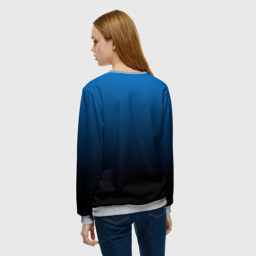 Женский свитшот Blue gradient / 3D-Меланж – фото 4