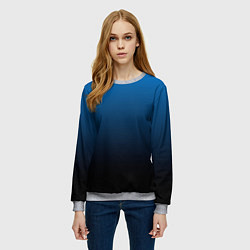 Свитшот женский Blue gradient, цвет: 3D-меланж — фото 2