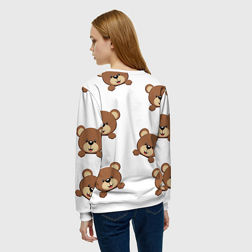 Женский свитшот Мордашка мишки / 3D-Белый – фото 4