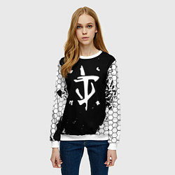 Свитшот женский Doom соты краски, цвет: 3D-белый — фото 2