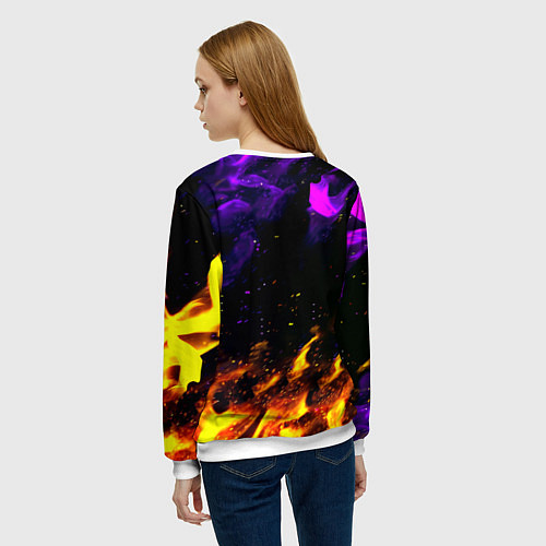 Женский свитшот Doom огненный стиль / 3D-Белый – фото 4