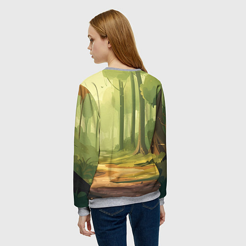 Женский свитшот Кавайная лисичка - аниме / 3D-Меланж – фото 4